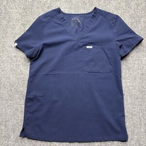 Figs Catarina One Pocket Scrub Top Womens XS Navy Blue FW1000